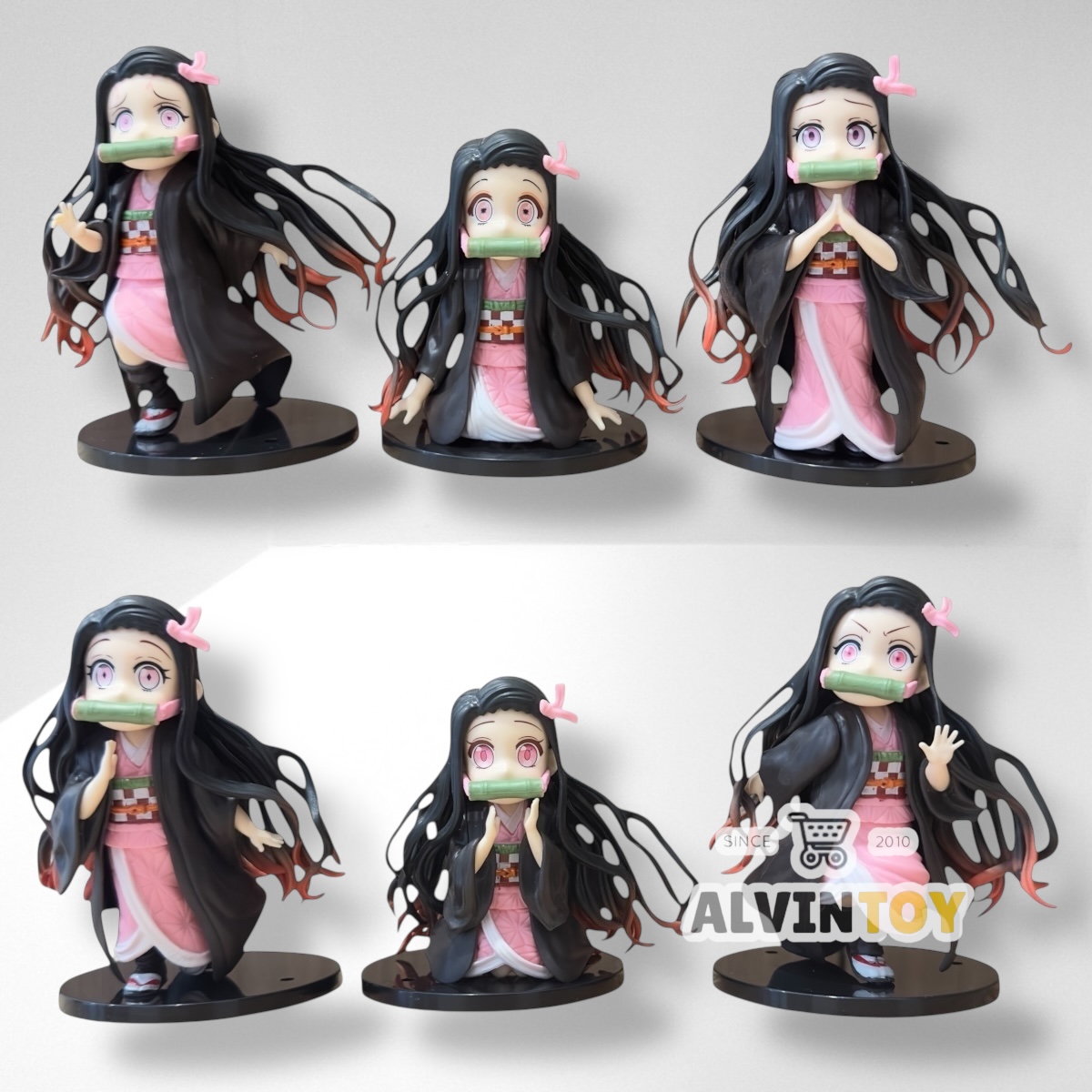 Action Figure Kimetsu no Yaiba โมเดลดาบพิฆาตอสูร เซ็ต 6 ตัว ขนาดความสูง 8.5 - 10 ซม. มีฐาน งานสวย