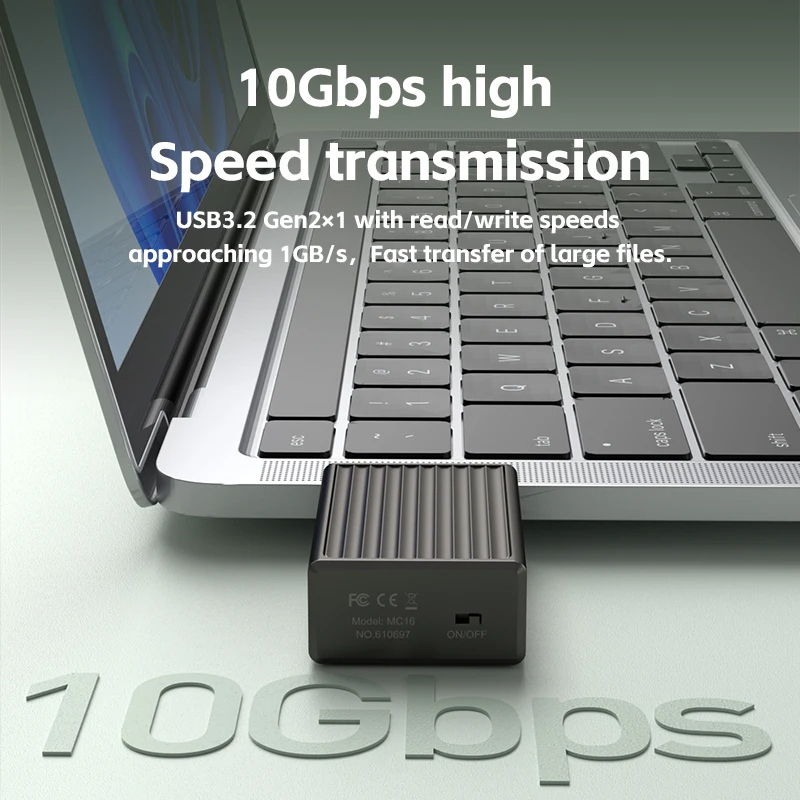 Hagibis MC16 2230 M.2 NVMe SSD Enclosure with Cooling Fan for iPhone 16 15 Pro Max ProRes, USB 3.2 Gen2