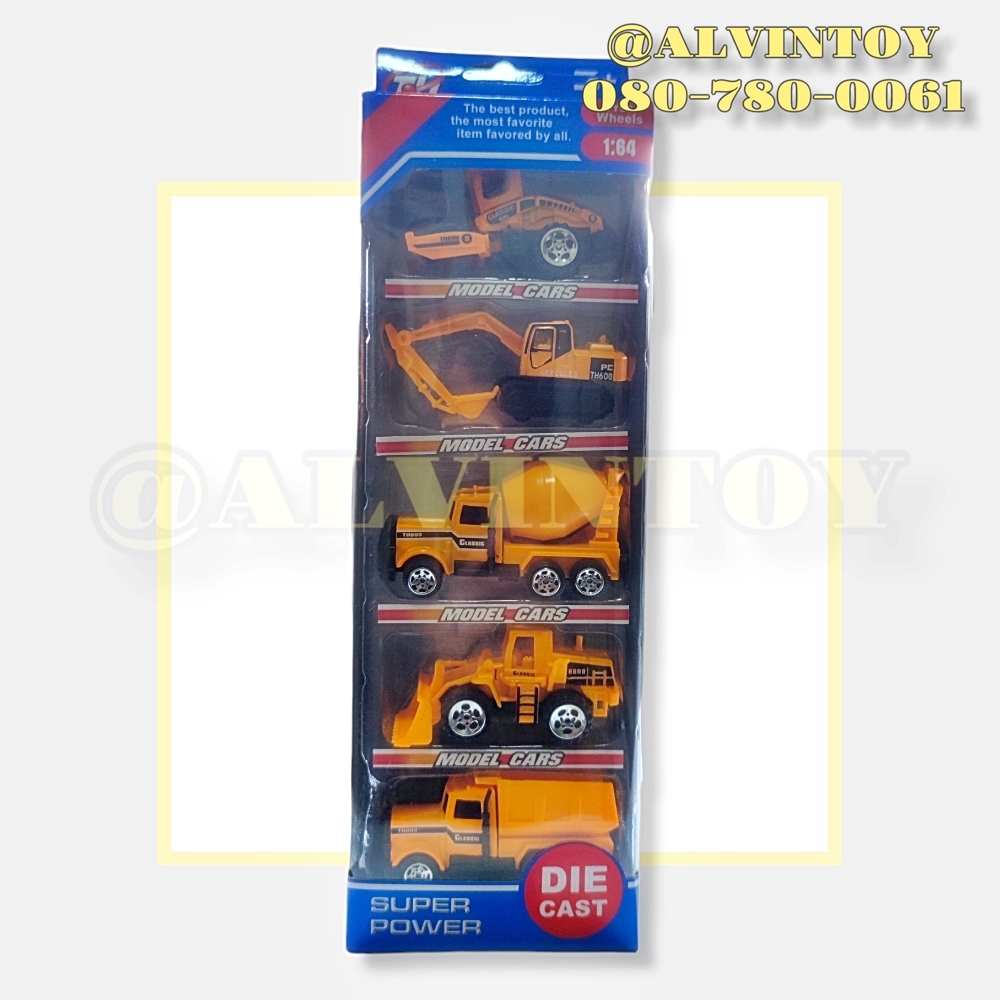 โมเดลรถเหล็ก Die Cast รถก่อสร้าง ชุด 5 คัน