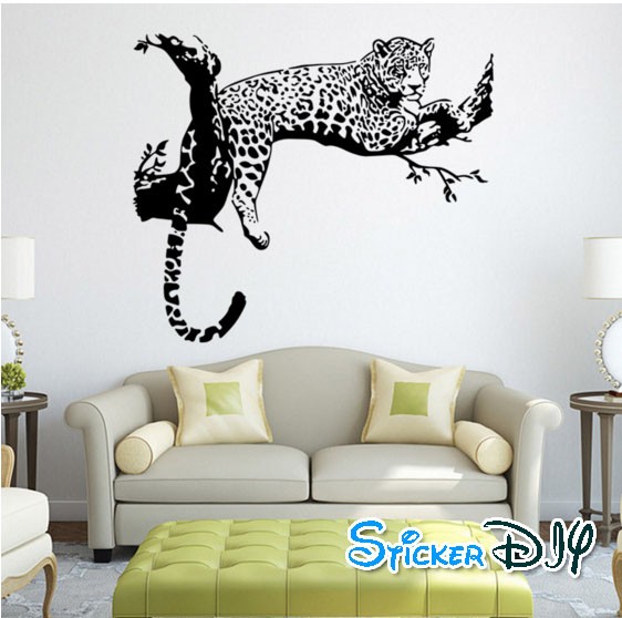 Vinyl wall sticker สติ๊กเกอร์ติดผนัง เสือชีตาห์ (กว้าง80cm.xสูง68.5m.)
