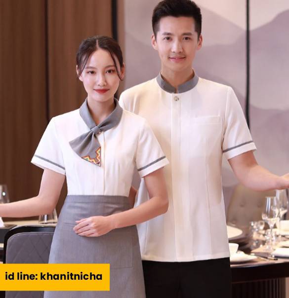 ชุดพนักงานร้านอาหาร โรงแรม รีสอร์ท ชุดพนักงานเสริฟ