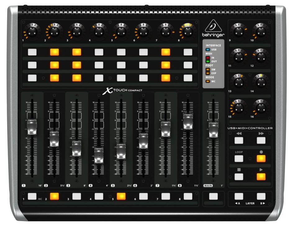 Behringer X-Touch Compact *ของแท้รับประกัน1ปี* Control Surface for DAW (Cubase,Logic,Ableton,StudioOne,Reaper)
