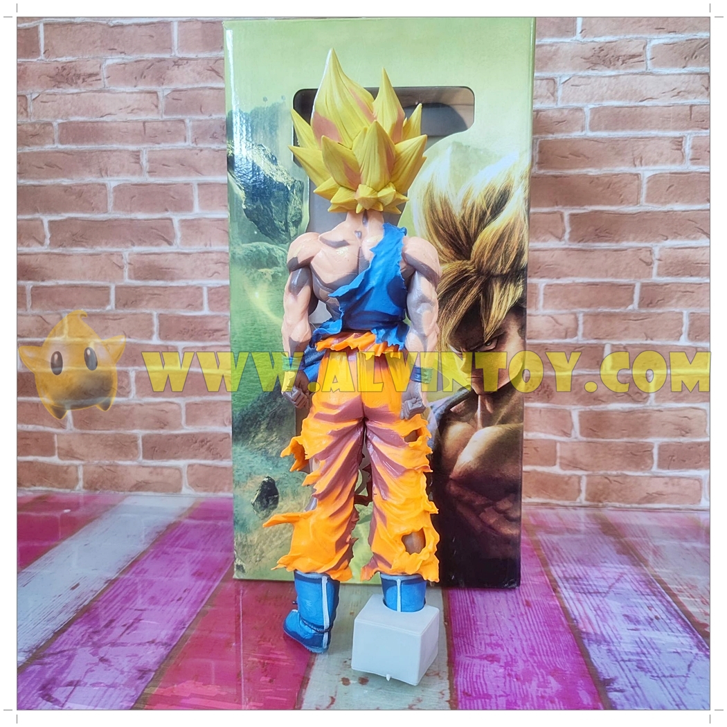 Figure Goku - โกคู ซุปเปอร์ไซย่า สีมังงะ ตัวใหญ่ ขนาดความสูง 34 cm. พร้อมกล่อง