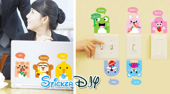 Transparent Wall Sticker สติ๊กเกอร์ติดสวิตช์ไฟ แมวน้ำ New (7x12.5cm.)
