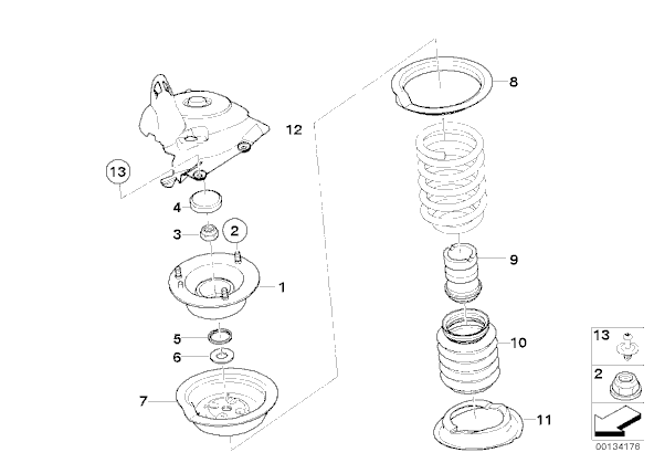 ยางรองสปริงโช๊คอัพหน้า BMW E60 (520i, 520d, 525i)