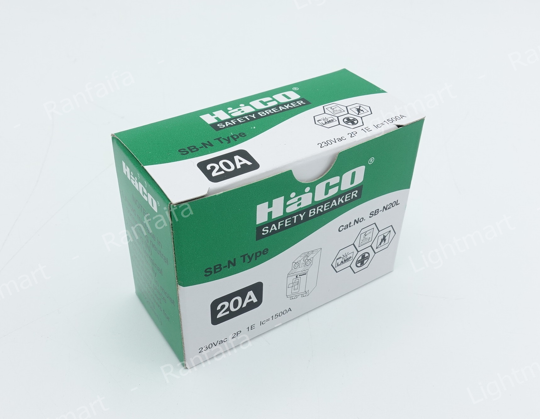 เซฟตี้เบรกเกอร์ 2P 10-32A HACO (มีไฟ) **แถมกล่อง