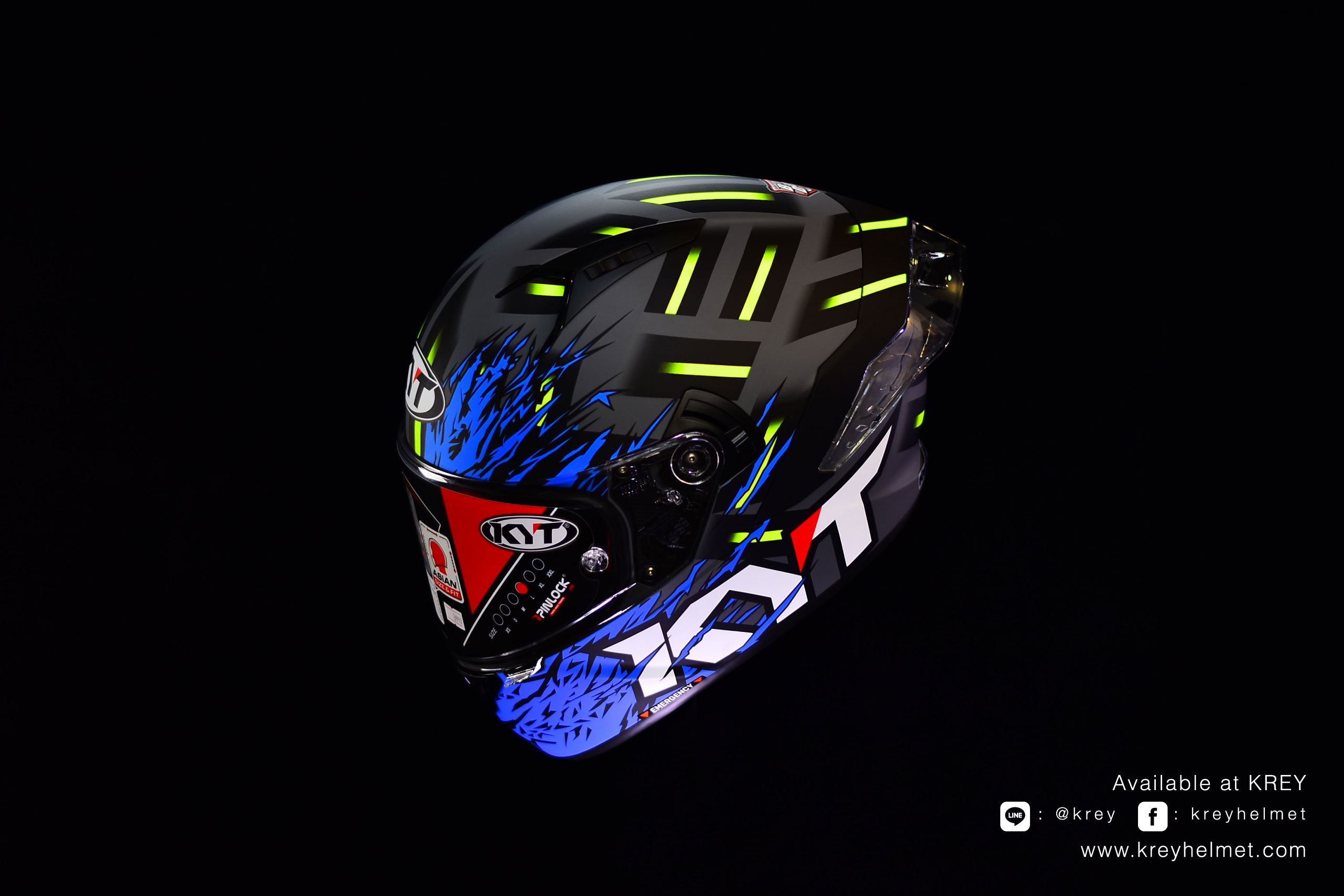 KYT model NFR Flaming Matt Grey/Blue