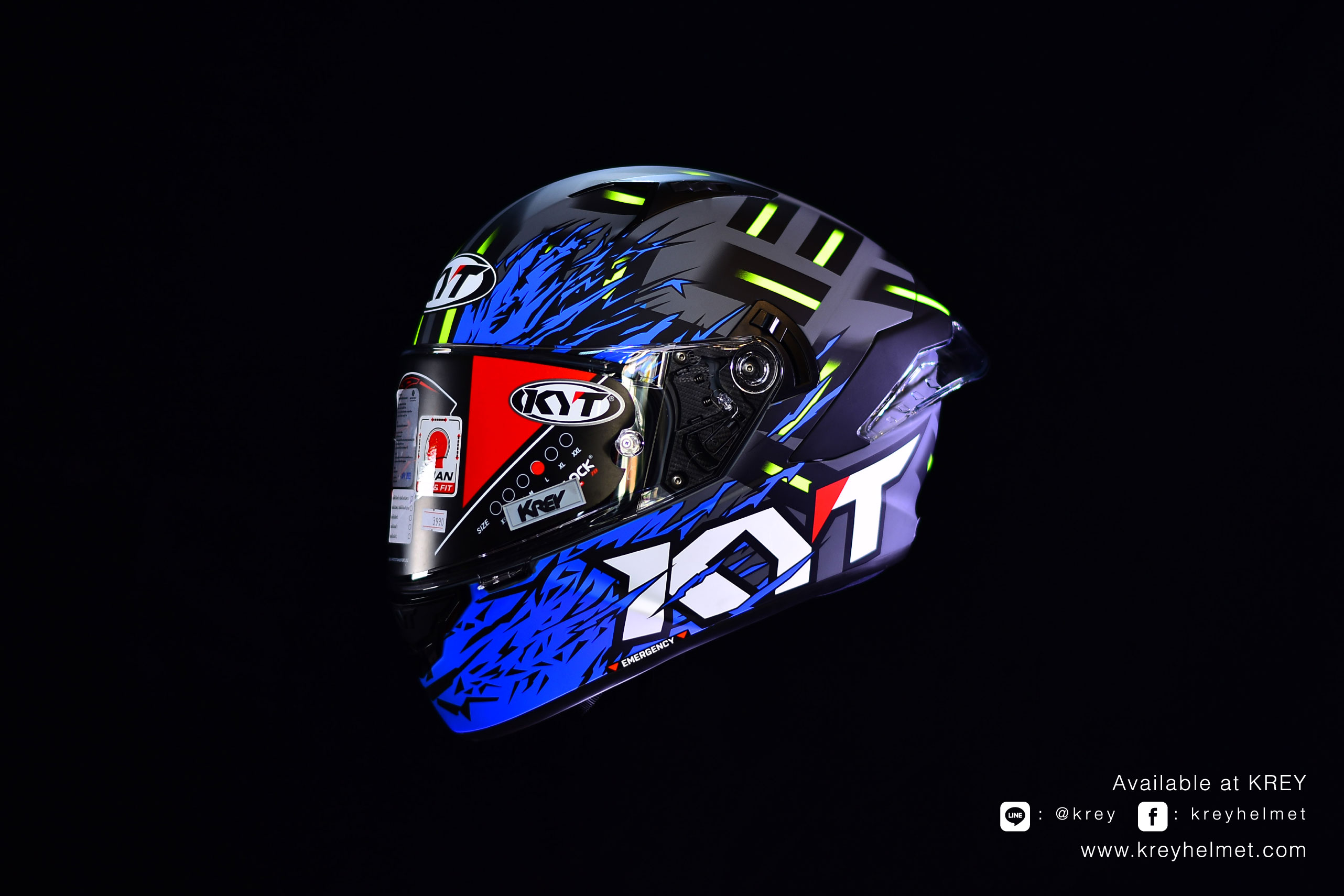 KYT model NFR Flaming Matt Grey/Blue