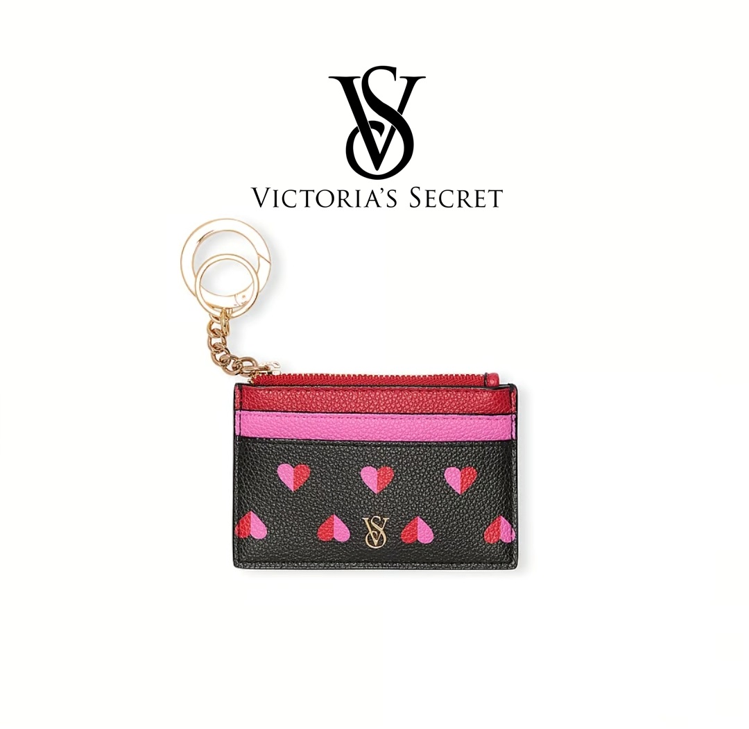 Victoria's Secret Card Case Gold Keychain