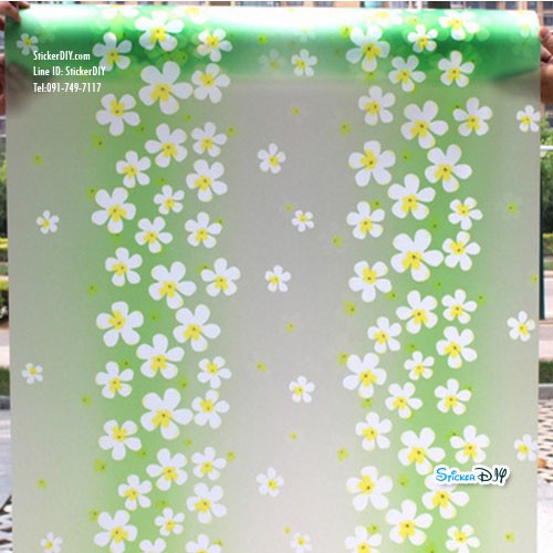 สติ๊กเกอร์ฝ้าติดกระจก แบบมีกาวในตัว ลีลาวดี สีเขียว (หน้ากว้าง 90cm) เมตรละ 89 บาท