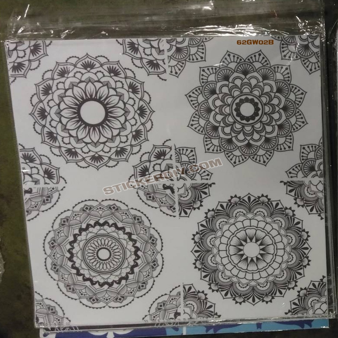 Wall Sticker สติ๊กเกอร์กระเบื้องโบราณ GW02B (กว้าง50cm.xสูง50cm.)
