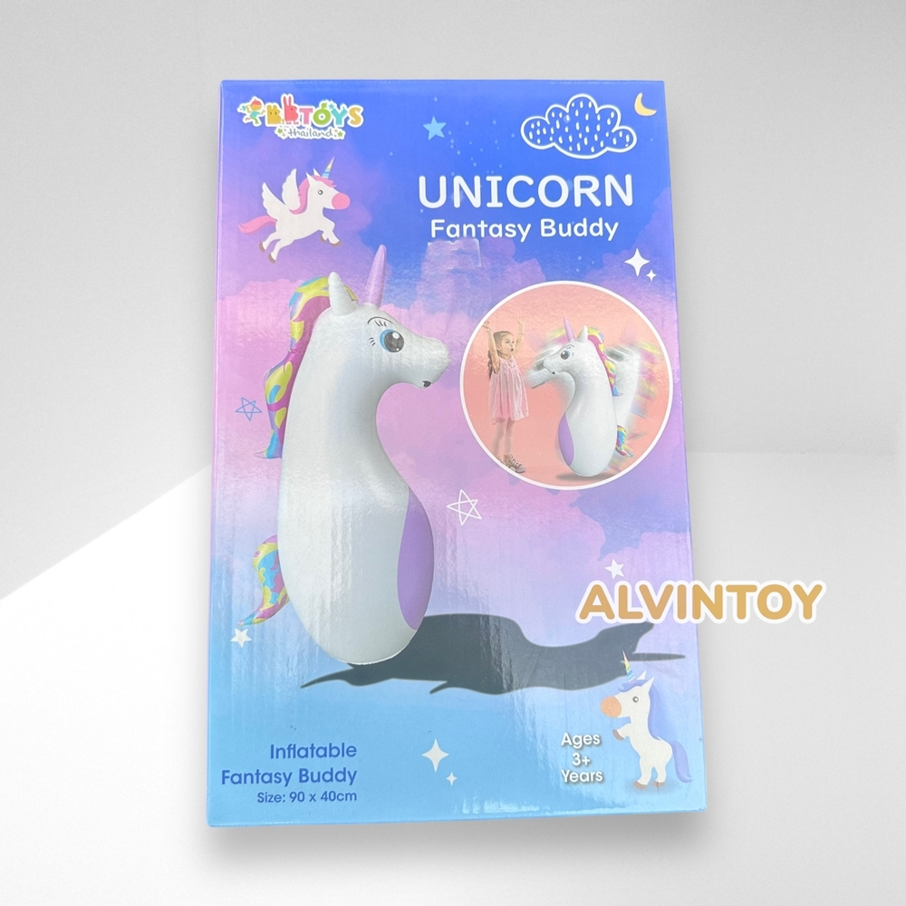 ตุ๊กตาล้มลุกม้ายูนิคอร์นเป่าลม ขนาดสินค้า 90 x 40 ซม.