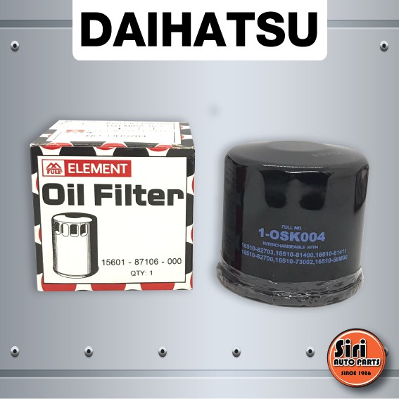กรองเครื่อง, ไส้ กรอง น้ำมันเครื่อง, ไส้กรองน้ำมันเครื่อง DAIHATSU MIRA ไดฮัทสุ มิร่า,SUZUKI CARRY ซูซูกิ แครรี่ (15601-87106-000)(FULL 1-ODS203) Oil Filter