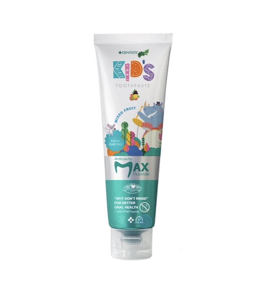 Dentiste' ยาสีฟันแปรงแห้งเด็ก กลิ่นผลไม้รวม Kids Toothpaste Mixed Fruit Flavor ฟลูออไรด์ 1500PPM. 60 กรัม เดนทิสเต้