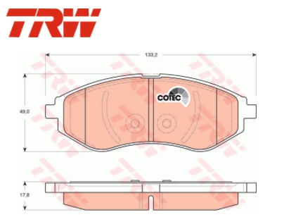 ผ้าดิสเบรคหน้า CHEVROLET AVEO / TRW ( 1ชุด = 2 ล้อ)