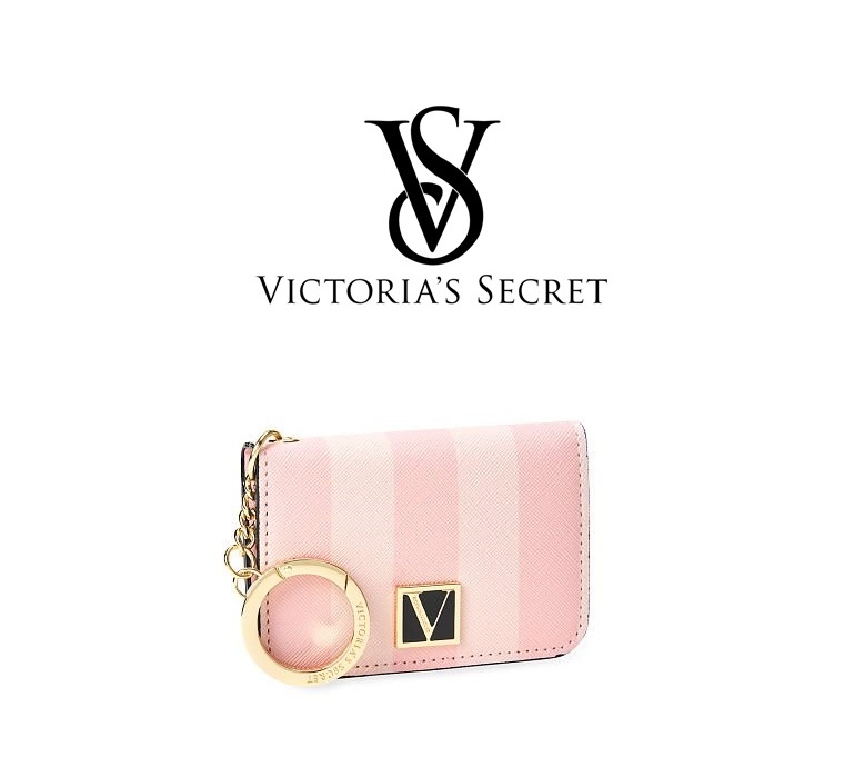 Victoria's Secret The Victoria Foldable Card Case Gold Keychain