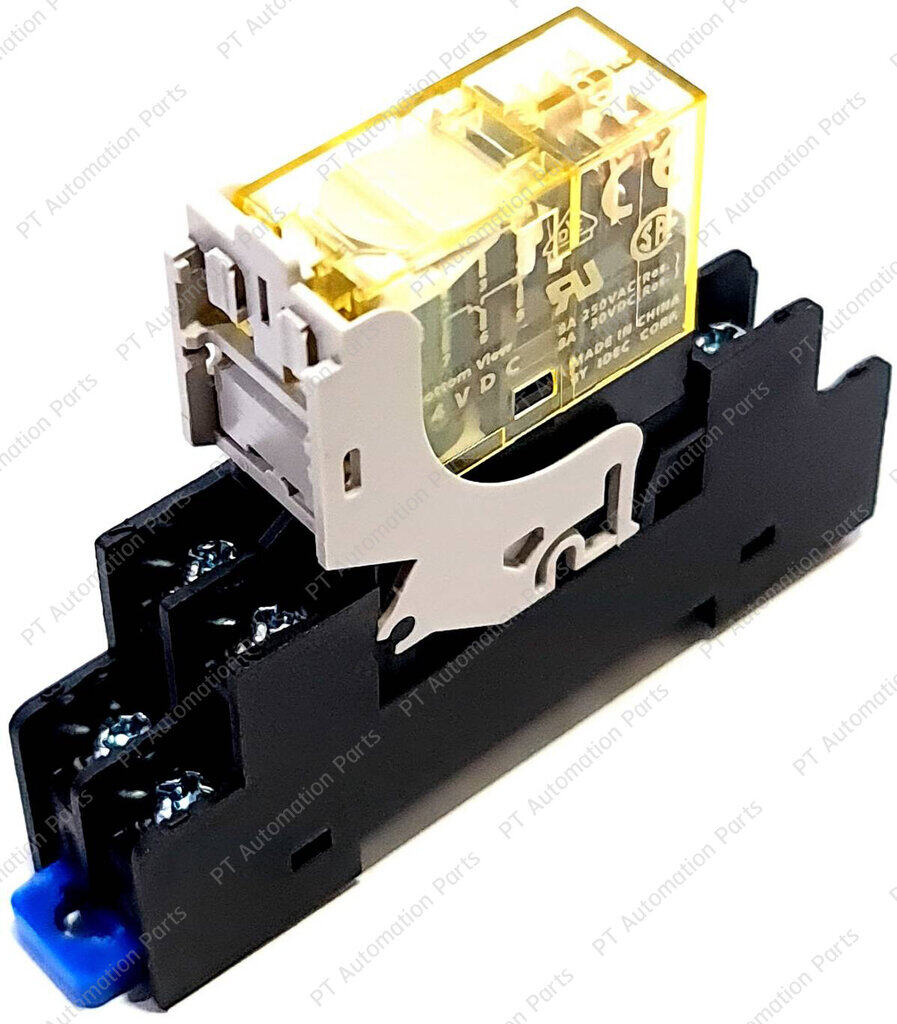 (แพ็ค/10ชุด) รีเลย์พร้อมซ็อกเก็ต IDEC RJ2S-CD-D24 SJ2S-05B Slim Power Relay 24VDC 8A 2 คอนแทค 8ขา Relay with Socket 8-pins built-in Diode