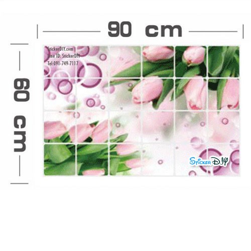Aluminium Foil Sticker สติ๊กเกอร์อลูมิเนียม 3D FLOWER YX2005 (กว้าง90cm.xสูง60cm.)
