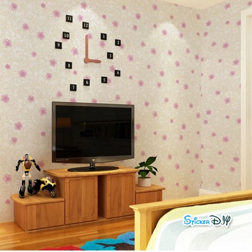 (กว้าง45cm.xยาว10m.)Wallpaper sticker วอลเปเปอร์แบบกาวในตัว Flower สไตล์M