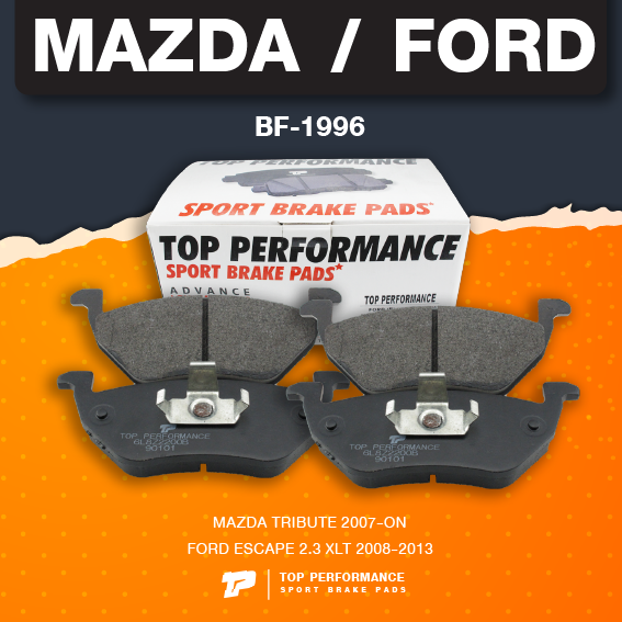 (ประกัน 3 เดือน) ผ้าเบรค หลัง MAZDA TRIBUTE 07 / FORD ESCAPE 2.3 - TOP PERFORMANCE JAPAN - BF 1996 - ผ้าเบรก มาสด้า ทรีบิ้ว ฟอร์ด เอสเคป