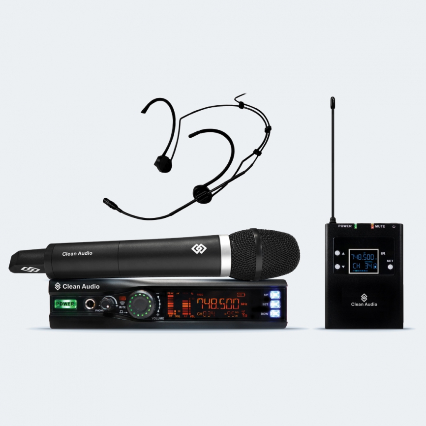 CLEAN AUDIO CA-COMBO QE3 HEADSET *ของแท้รับประกัน 2ปี* ชุดไมโครโฟนไร้สายแบบถือและคาดศีรษะ, Wireless Handheld & Headset Microphone Set