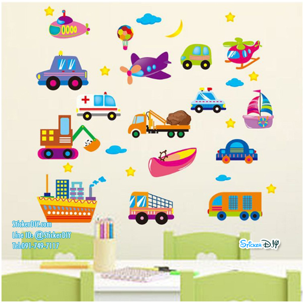 Transparent wall sticker สติ๊กเกอร์ติดผนัง ยานพาหนะ XL2008 (กว้างfree.xสูงfree.)