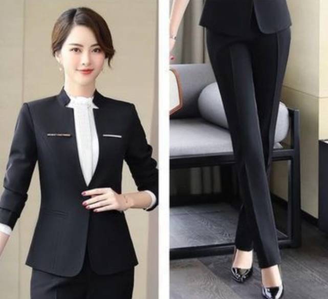 ชุดสูทกระโปรงสีแดง ชุดสูทกางเกงสีแดง สีเทา สีดำ ชุดพนักงานออฟฟิศ ชุดพนักงานต้อนรับโรงแรม
