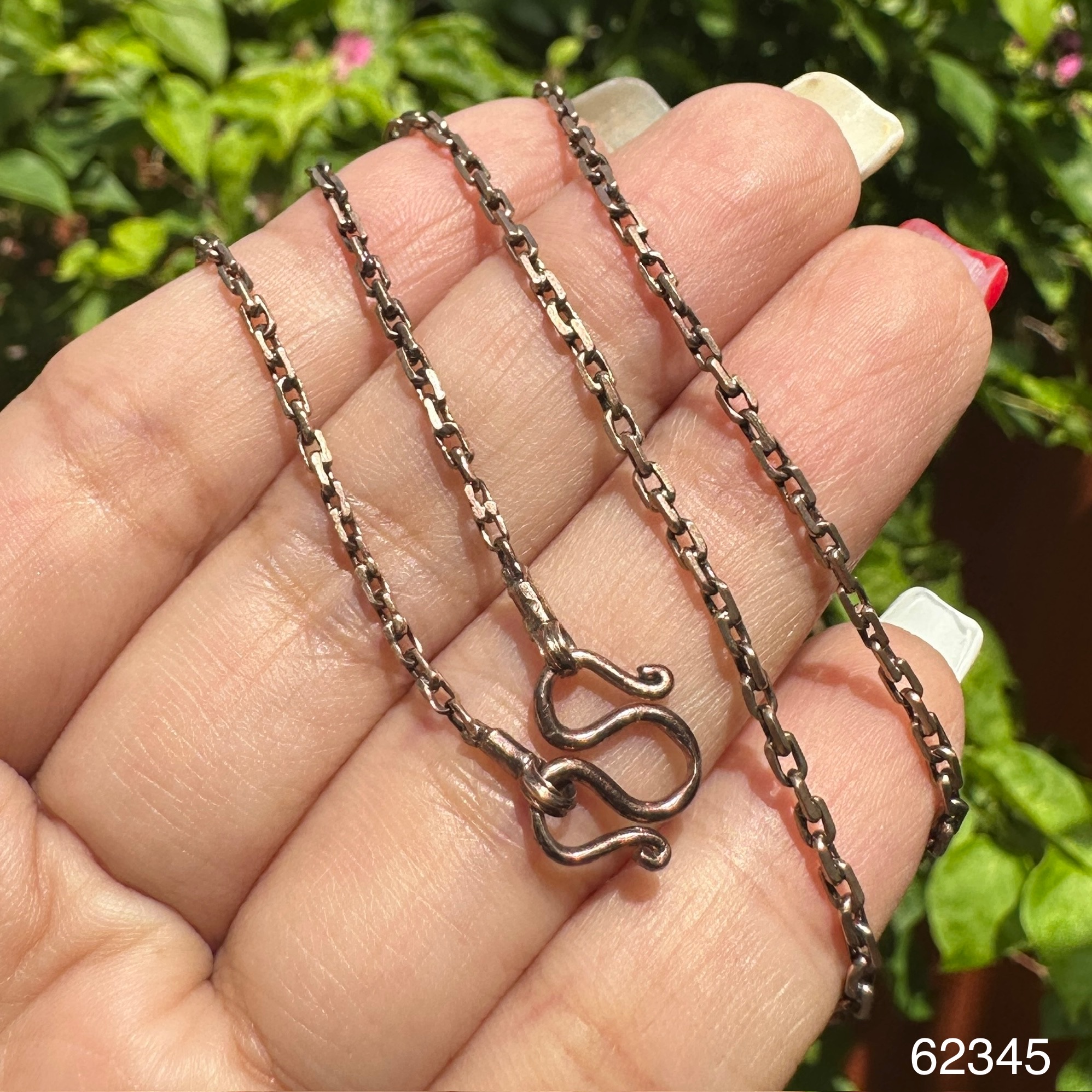 รหัส 62345 สร้อยคอ นาก40 ลายคดกริช รอบเส้น ความยาว 21 นิ้ว งานสวยมาก นน. 6.89 g