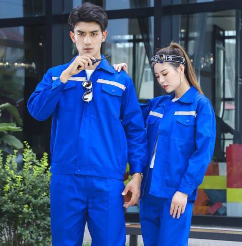 ชุดช่างสีกรมท่ามีแถบสะท้อนแสง ชุดช่างวิศวกร ชุางกลโรงงาน ชุดช่างก่อสร้าง