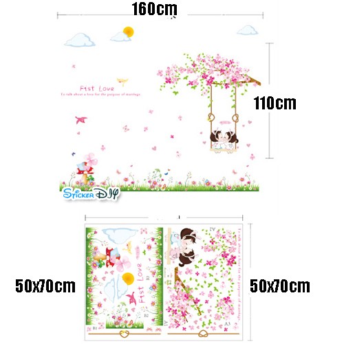 Bigsize Transparent Wall sticker สติ๊กเกอร์ติดผนัง Fist Love (กว้าง200cm.xสูง150cm.)
