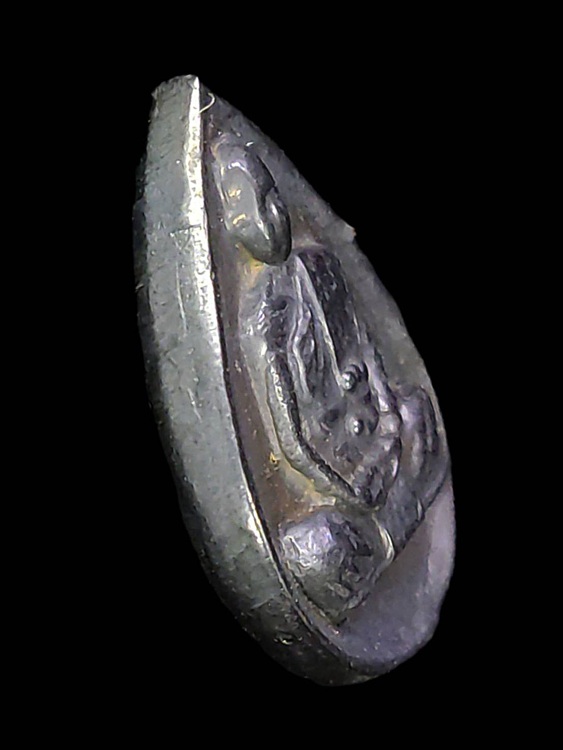 เหรียญหยดน้ำหลวงพ่อผัน วัดราษฎร์เจริญ (วัดแปดอาร์) สระบุรี เนื้อเมฆพัตร สุดหายาก