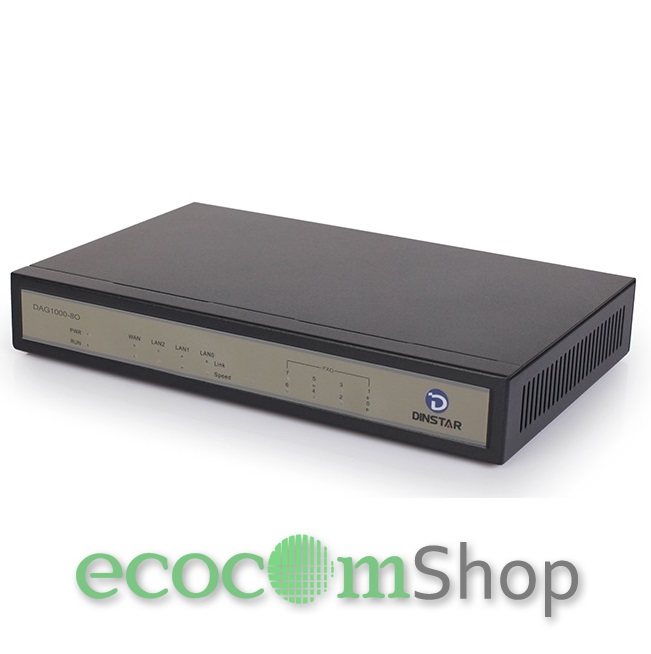 Dinstar DAG1000-8O อุปกรณ์แปลงสัญญาณโทรศัพท์ Analog เป็นระบบ IP แบบ 8 สายนอก (Co line)