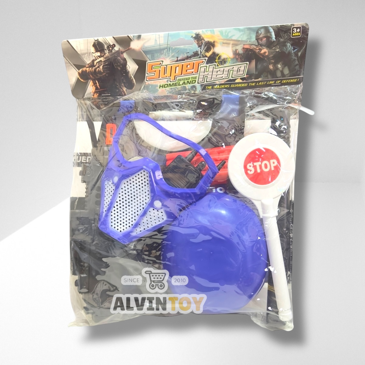 ปืน ของเล่นปืนทหาร พร้อมหมวก อุปกรณ์ครบชุด ของเล่นเด็ก ปืนของเล่นเท่ๆ