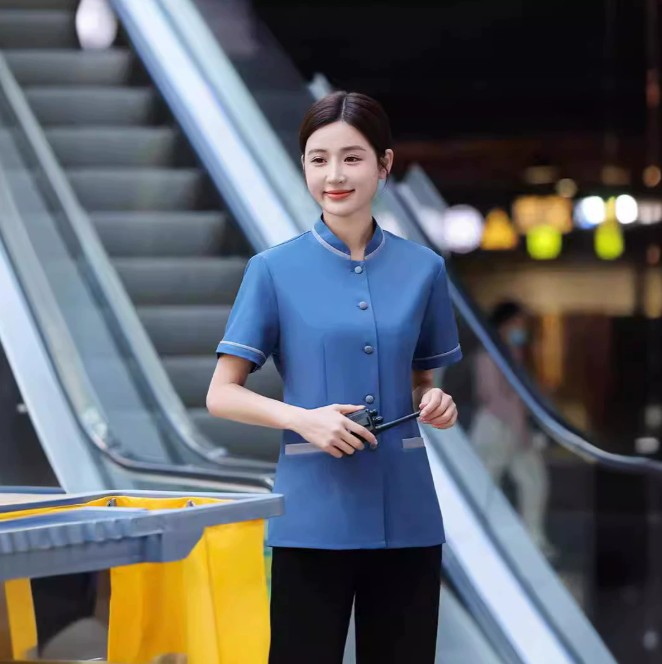เสื้อแม่บ้านทำความสะอาดห้องพักโรงแรม เสื้อแม่บ้านห้างสรรพสินค้า ชุดแม่บ้านโรงพยาบาล