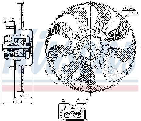 พัดลมไฟฟ้า NEW BEETLE ตัวเล็ก (290 mm.) / 1C0121253A