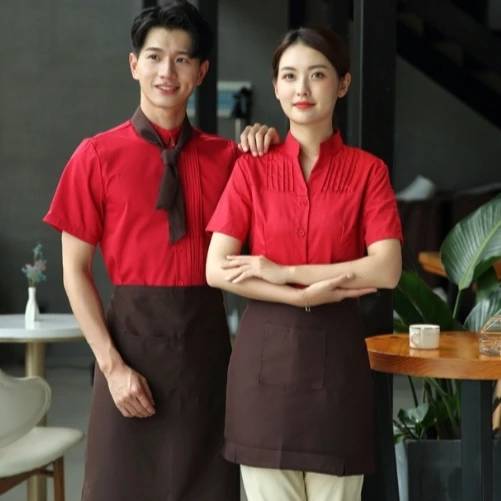 ชุดพนักงานเสริฟ ชุดพนักงานร้านอาหาร ร้านกาแฟ