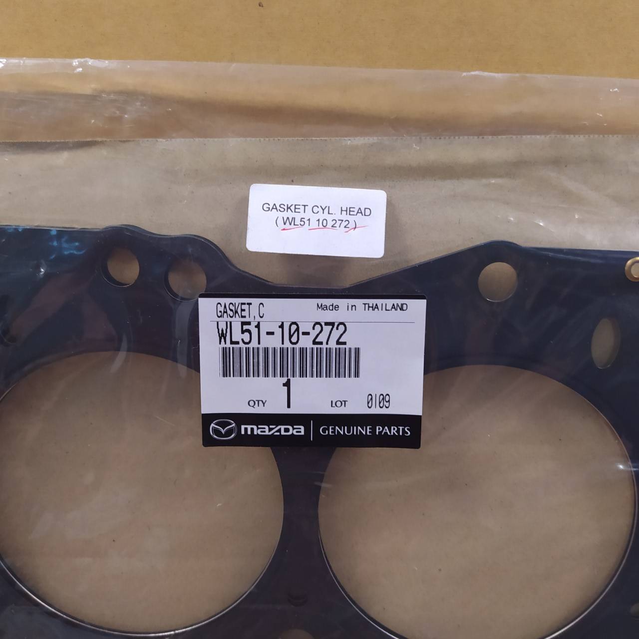 (แท้ศูนย์) (ประกัน 1 เดือน) ประเก็นฝาสูบ MAZDA / FORD FIGHTER / RANGER / WL / WL-T มาสด้า ไฟเตอร์ เรนเจอร์ เครื่อง 2500 / 12วาล์ว WL51-10-272 (แบบเหล็ก)