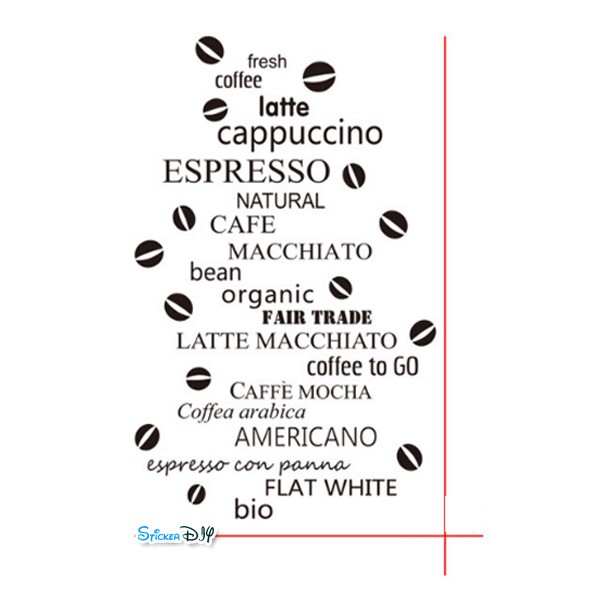 Vinyl wall sticker สติ๊กเกอร์ติดผนัง COFE06 (กว้าง55cm.xสูง84cm.)