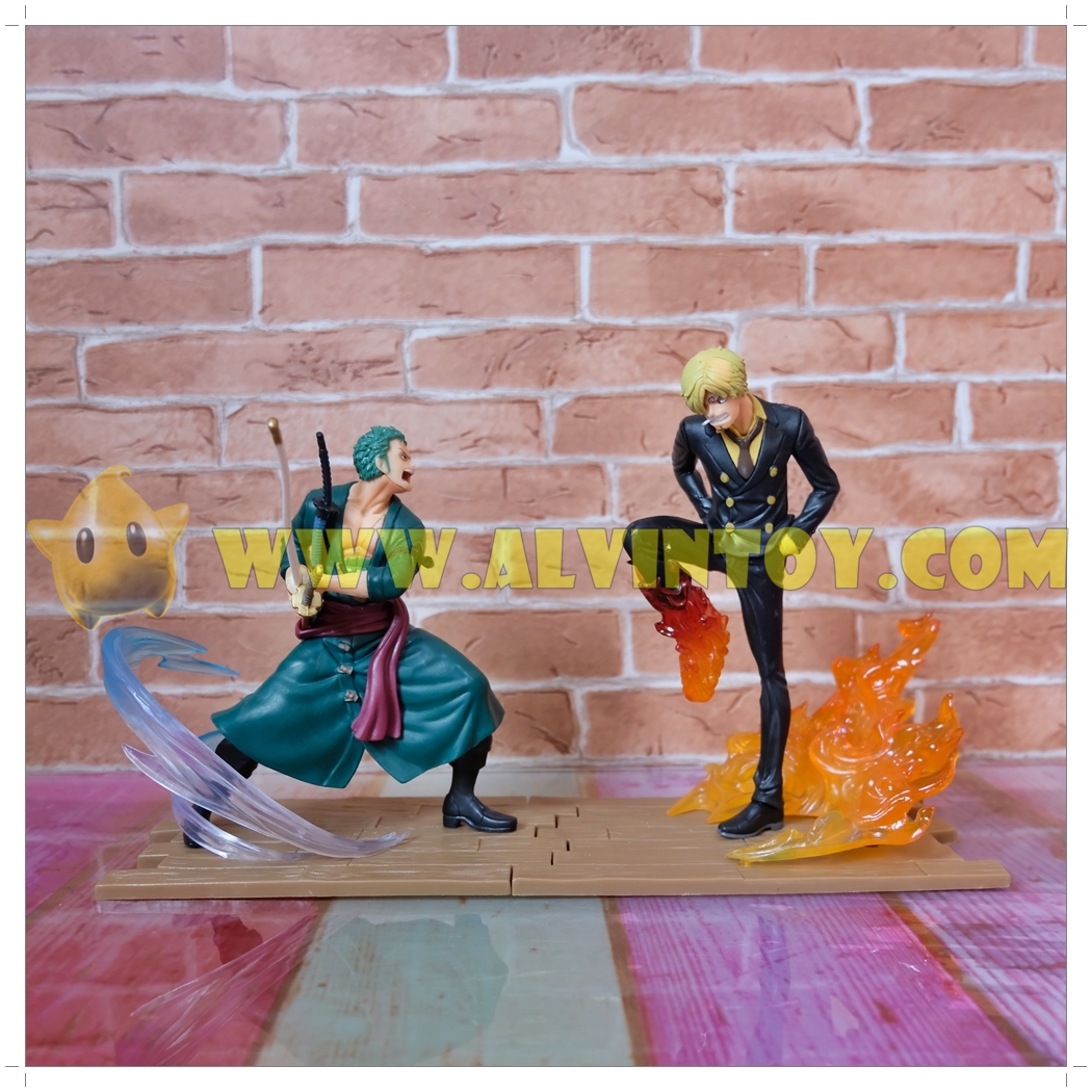 ฟิกเกอร์ One Piece Roronoa Zoro - โรโรโนอา โซโล / Sanji - ซันจิ ขนาดความสูง 15 cm. ผลิตจาก PVC คุณภาพดี