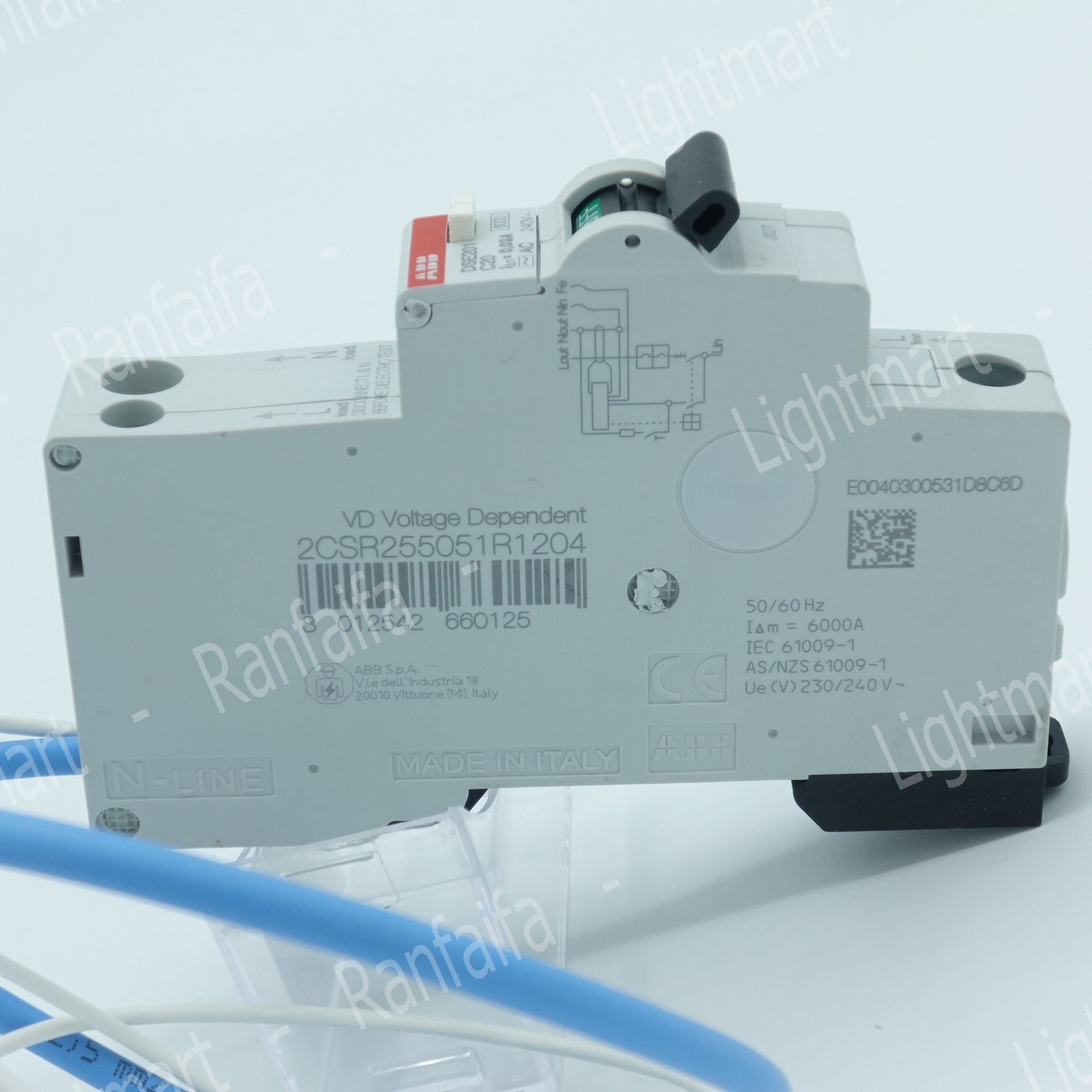 ลูกเบรกเกอร์ย่อย 1P กันไฟดูด (RCBO) 16-32A 30mA "ABB"