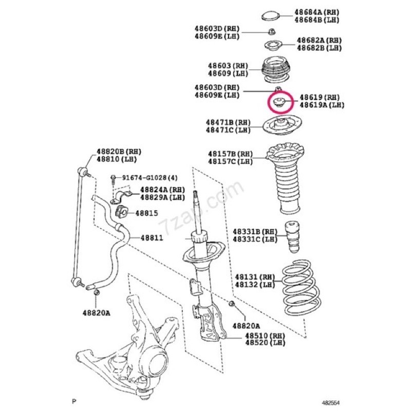 (1 ตัว ) ประกัน 3 เดือน ลูกปืนเบ้าโช้ค ราคาต่อชิ้น JAPAN / TOYOTA VIOS NCP93 ปี 08-12,YARIS NCP91 06-12,HONDA CITY 03-14 NISSAN march Almere เบ้าโช้ค
