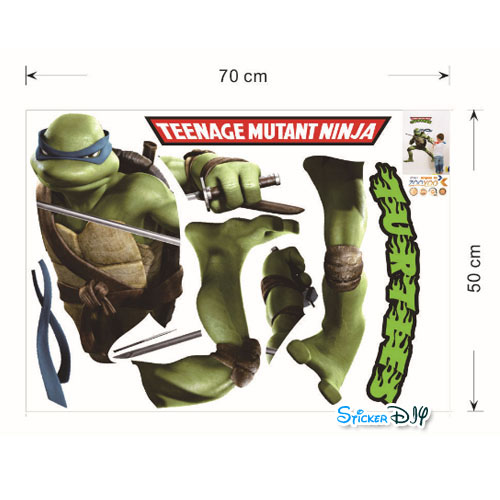 Wall Sticker สติ๊กเกอร์ติดผนัง 3D Ninja Turtles (กว้าง65cm.xสูง85cm)