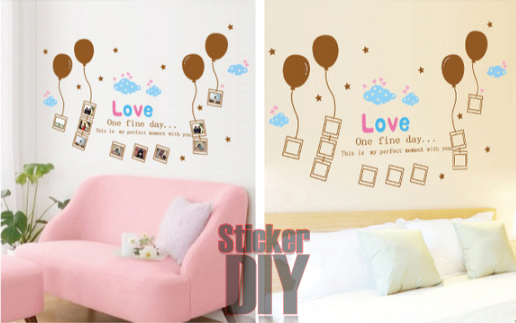 Transparent Wall sticker สติ๊กเกอร์ติดผนัง LOVE one fine day..(กว้าง150cm.xสูง95cm.)