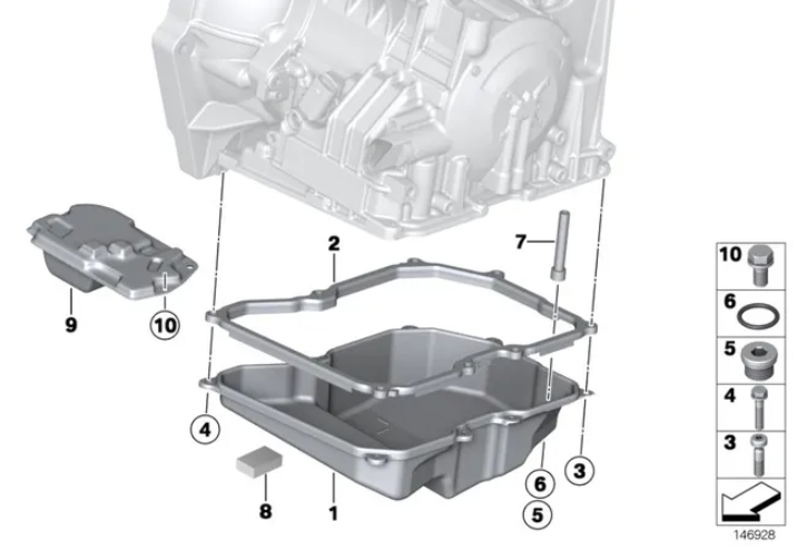 ชุดเปลี่ยนกรองเกียร์ออโต้ R56-R61 เกียร์ GA6F21WA / 24347566358, 2434 7566 358