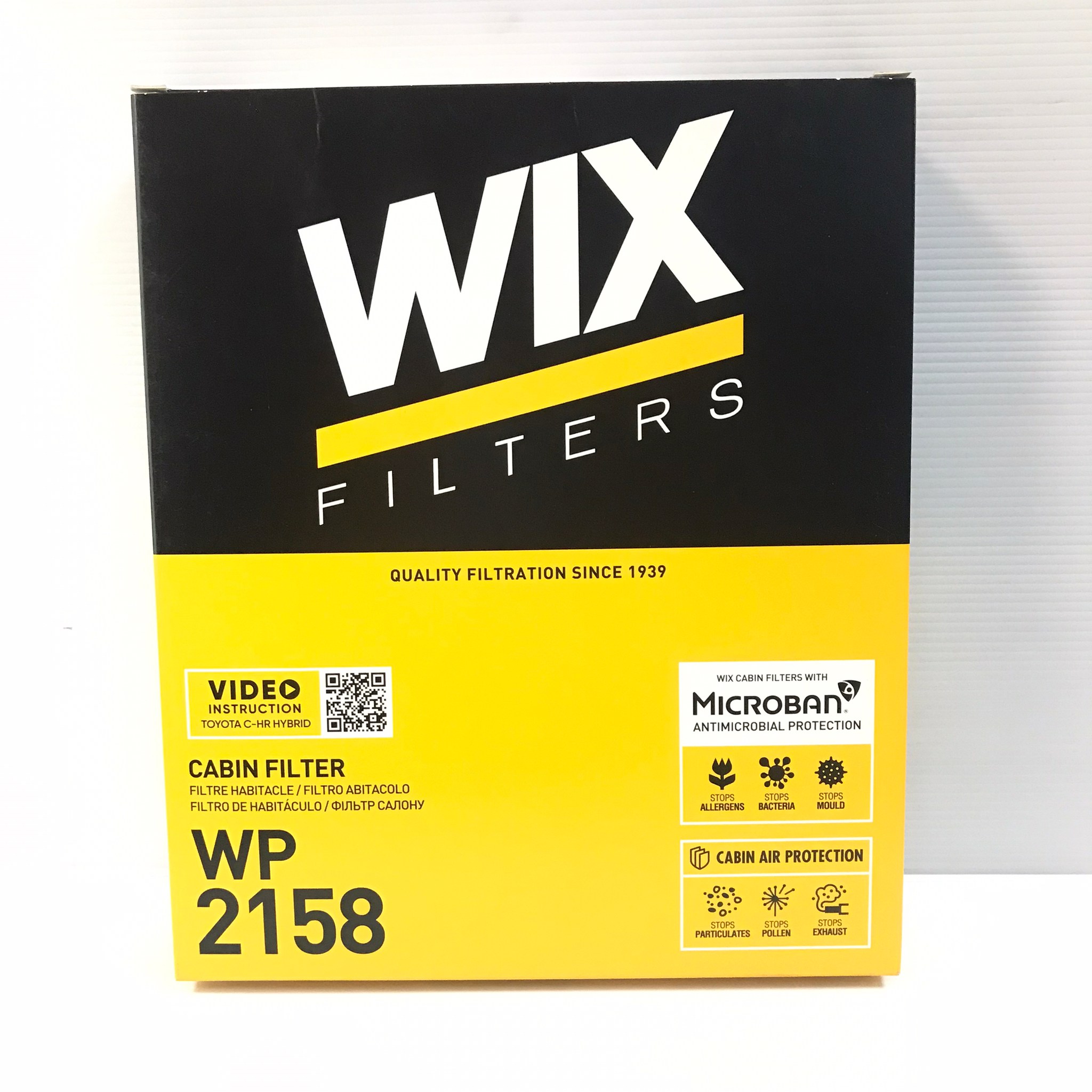 กรองแอร์ / ไส้กรองอากาศแอร์ TOYOTA REVO 2.4 / 2.8 ปี15, C-HR, PRIUS 1.8 Hybrid / New Innova ยี่ห้อ WIX โตโยต้า รีโว่ / พรีลูด WP 2158 CABIN AIR FILTER
