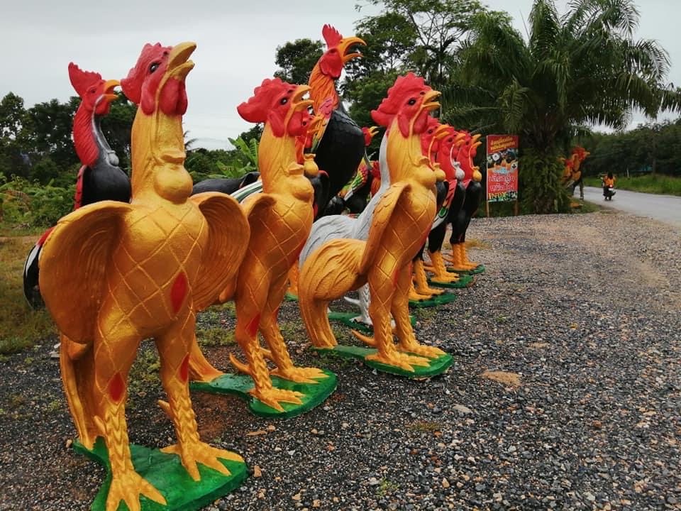 ไก่ปูนปั้นแก้บน-ถวายขอพรตาไข่วัดเจดีย์ ขนาด2 เมตร