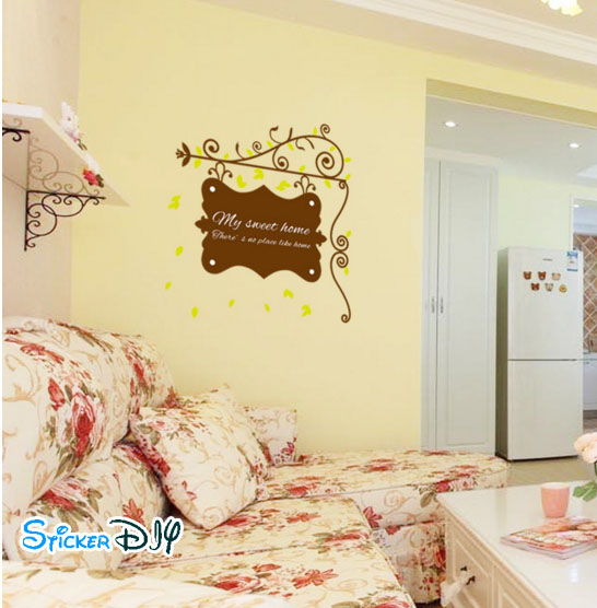 Transparent wall sticker สติ๊กเกอร์ติดผนัง My sweet home (กว้าง40cm.xสูง44cm.)
