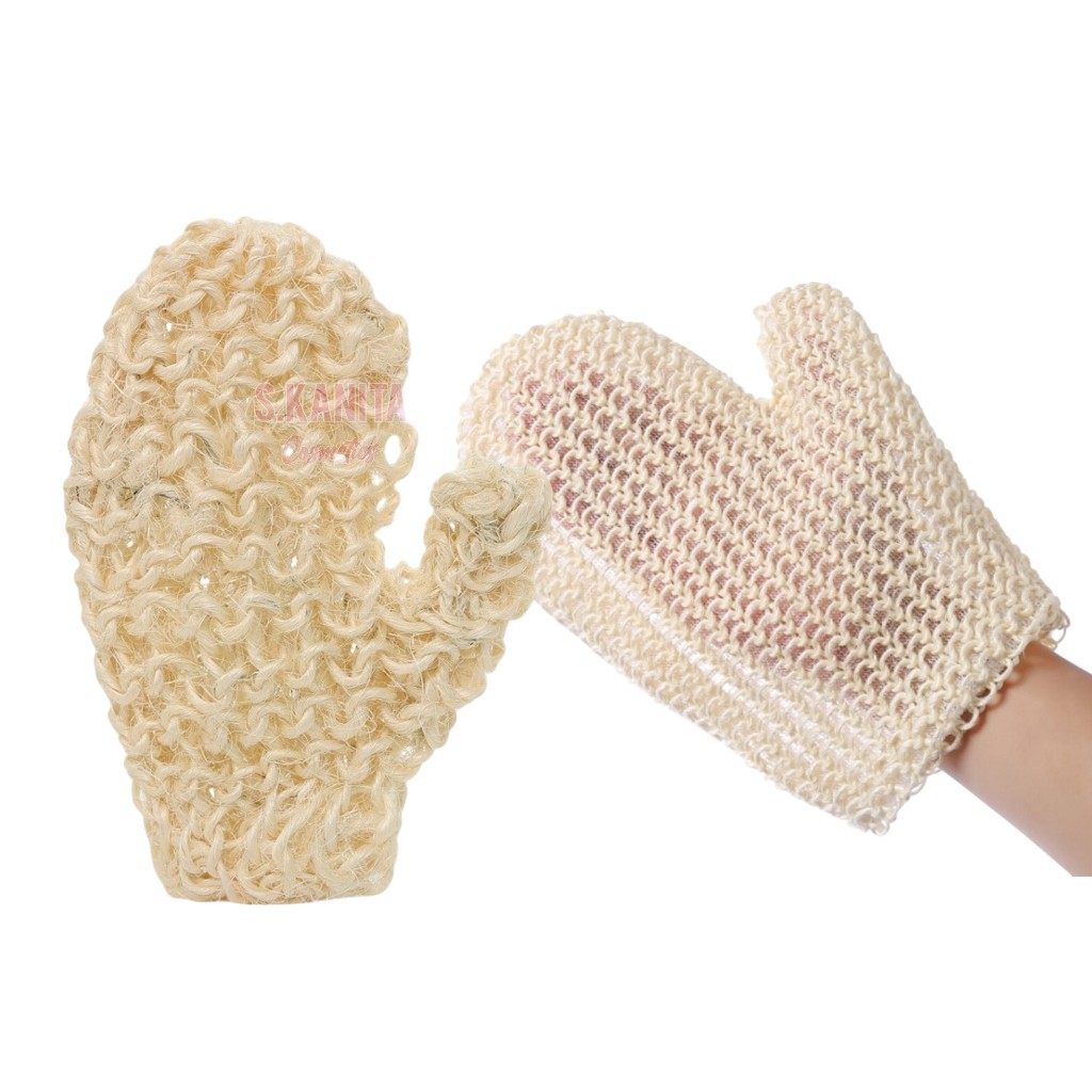ถุงมือใยบวบอาบน้ำ ขัดผิว แบบสวมถุงมือ(1 ชิ้น) Loofah Bath Gloves(1 piece)