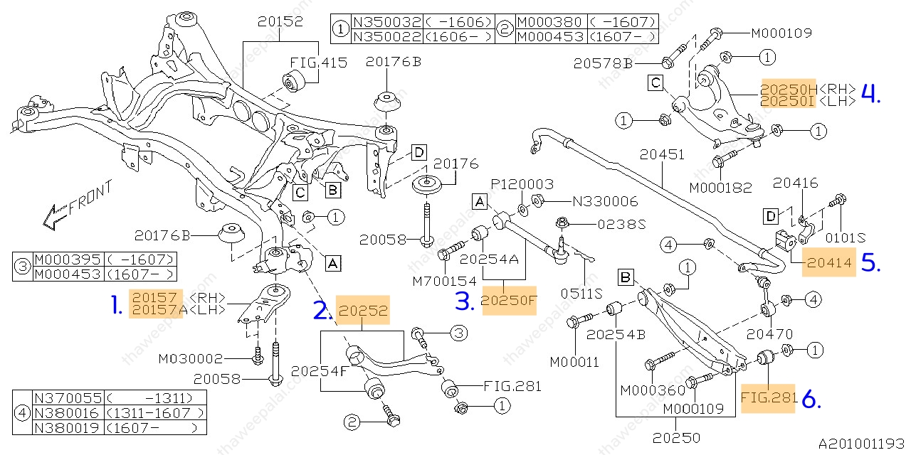 [Pre-Order] แท้ศูนย์ ชุดเปลี่ยนลูกหมาก บุชคานหลัง Subaru XV GP7 ปี12-16
