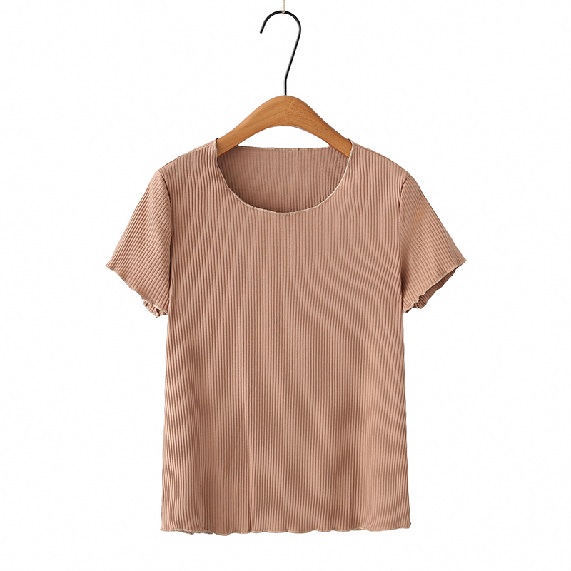 P3498 เสื้อแฟชั่น ผ้ายืดเนื้อดีปลายเย็บย่น 2 สี